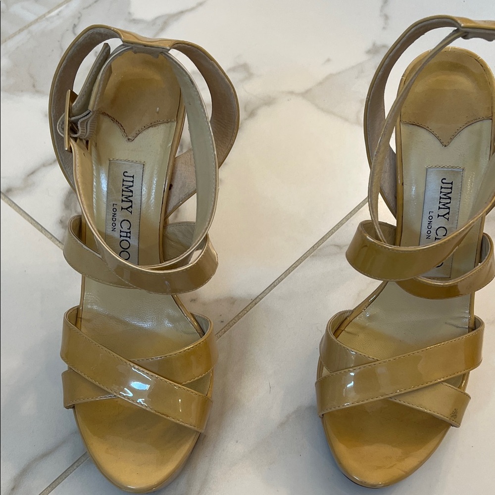 Jimmy Choo Beige Strappy Heels